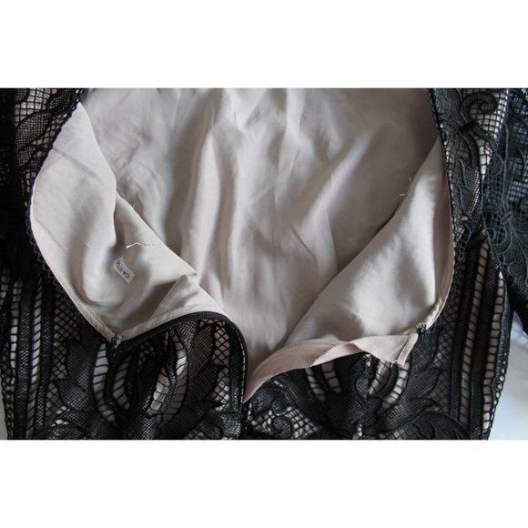 Reiss Zola Overlay Lace Dress Black Size US 6/ UK 10 - Picture 8 of 9